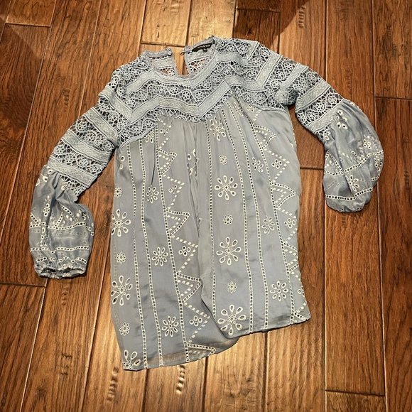 Blue Lace Mini Dress Size Small New - Picture 6 of 6